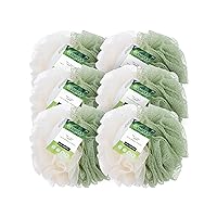 EcoTools 2-in-1 Ecopouf, Exfoliating & Gentle Cleansing Bath Loofah, Eco-Friendly Shower Sponge with Recycled Netting, Bath Accessory for Men & Women, Vegan & Cruelty Free, 6 Count