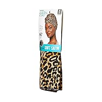 KISS COLORS & CARE Soft Satin Wrap Scarf - Leopard Print, Multi-Purpose, Soft Premium Scarf For Minimizing Frizz, Preventing Breakage & Securing Hair Styles, Wigs & Weaves For All Hair Styles