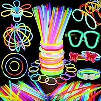 467Pcs Glow Sticks Party Favors for Kids Adults 200 GlowStick Bulk 8 Colors 8 Inch & 267 Connectors for Glow Necklace Bracelets Glasses and More Glow in the Dark Party Favors Light Up Toys