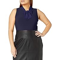 Star Vixen Women's Plus Size Sleevelesstieneck Blouse