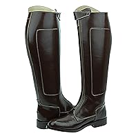 Women Ladies Invader-1 Polo Players Boots Tall Knee High Leather Equestrian Brown