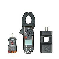 Southwire - 65031440 20025K Tools and Equipment Clamp Meter Kit; Comes with 600V AC/DC Voltage Range Clamp Meter; 90-1000V AC Voltage Detection Range; 6-Tests -in-1 Receptacle Tester; Black