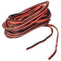 RoadPro – 25' Hardwire Replacement 2 Wire 22-Gauge Parallel Wire,Black/Red