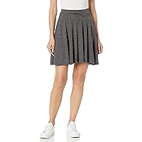 Star Vixen Women's Petite Short Stretch Ponte Full Circle Skirt, Charcoal, PM