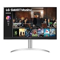 LG Smart Monitor (32SQ730S) - 32-Inch 4K UHD(3840x2160) Display, webOS Smart Monitor, ThinQ Home, Magic Remote, USB Type-C™, 2x5W Stereo Speakers, AirPlay 2, Screen Share, Bluetooth,Silver