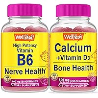 High Potency Vitamin B6 + Calcium + Vitamin D3, Gummies Bundle - Great Tasting, Vitamin Supplement, Gluten Free, GMO Free, Chewable Gummy