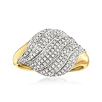 Ross-Simons 0.33 ct. t.w. Diamond Wave Ring in 18kt Yellow Gold