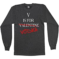 Threadrock Men's V is for Valentine Vodka Long Sleeve T-Shirt