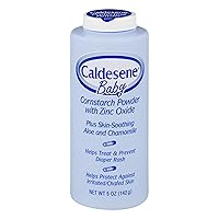 Caldesene Cornstarch Baby Powder with Zinc Oxide, Talc-Free Baby Powder, 5 Oz