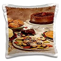 3dRose TDSwhite – Farm Food Bakery Desserts Sweets Cookies Cakes Muffins Cupcakes (pc-285131-1) Pillow Case, White