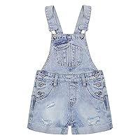 KIDSCOOL SPACE Girls Boys Jeans Shorts,Adjustable Straps Summer Denim Shortalls