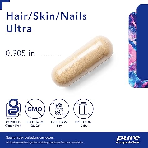 Hair/Skin/Nails Ultra - Supplement for Collagen, Anti Aging, Keratin, Antioxidants, Skin Hydration, Hair, and Nails* - with Biotin, Vitamin C, and More - 60 Capsules