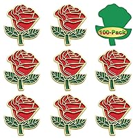 2/12/50/100Pcs Red Rose Flower Enamel Lapel Pin 1.2“ -Brooch Badge For Men Women Clothes Bags Hats