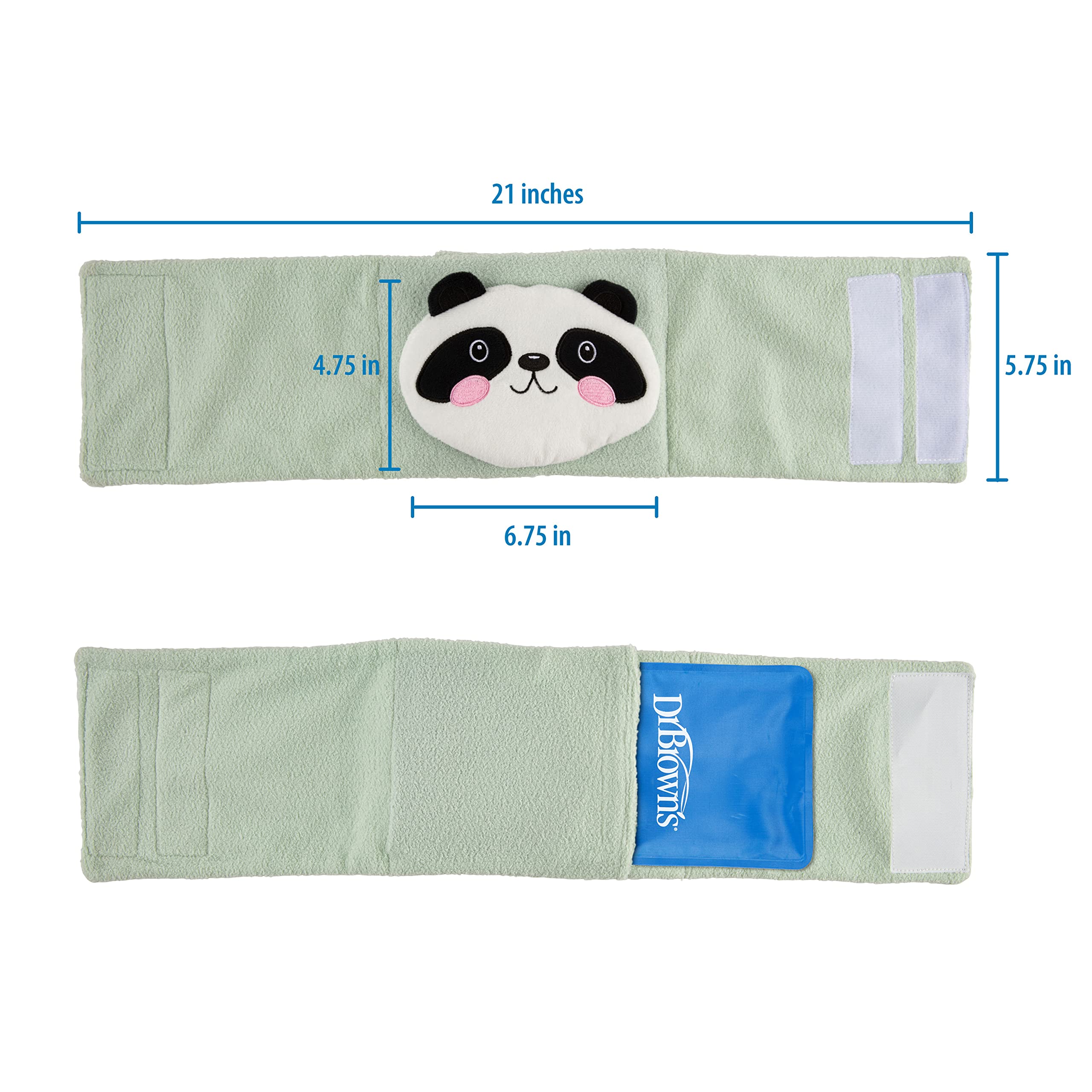 Dr. Brown’s Infant Gripebelt for Colic Relief, Heated Tummy Wrap, Baby Swaddling Belt for Gas Relief, Natural Relief for Upset Stomach in Babies and Toddlers, Panda, 0-3m