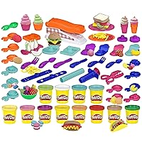 Play-Doh Kitchen Creations Fun Factory Playset, Arts and Crafts Toy for Kids 3 Years and Up with 12 Cans and 42 Tools (Amazon Exclusive)