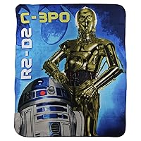 Star Wars C-3PO & R2-D2 Kids Character Lightweight Fleece Throw Blanket