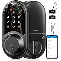 Smart Lock, Keyless Entry Door Lock, Smart Locks for Front Door with App Control, Electronic Digital Lock with Touchscreen Keypad Set, Smart Deadbolt, Auto Lock, Easy Installation, Matte Black