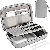 ProCase Hard Travel Electronic Organizer Case for MacBook Power Adapter Chargers Cables Power Bank Apple Magic Mouse Apple Pencil USB Flash Disk SD Card Small Portable Accessories Bag -XL, Grey