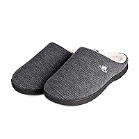 EuropeanSoftest Women's Classic French Terry Lining Slip On 80-D Memory Foam Slippers Breathable Washable Indoor/Outdoor House Shoe w/Anti Slip Sole