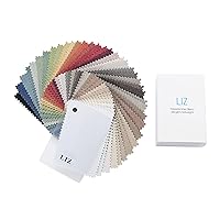 TWOPAGES Liz Faux Linen Curtain Fabric Sample Booklet, 38 Colors