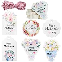 Mother's Day Gift Tags,120 Pcs Floral Happy Mother's Day Hanging Paper Tags with String Best Mom Labels for Gift Wrapping Supplies