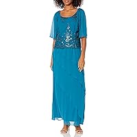 Le Bos Women's Tiered Embellished Long Dress