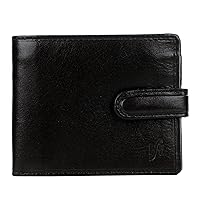 Mens RFID Blocking Contactless Card Protection Billfold Wallet Premium Veg Tanned Leather 840 Black