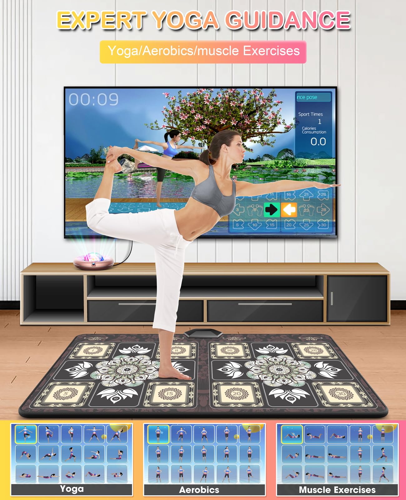 HAPHOM Two Colors Dance mats-Dance Game Soft Mat Toys Electronic Dance Mats for Kids and Adults Dance Pad Game for TV Gift Deas for Ages 4 5 6 7 8 9 10 11 12+ Year Old Boys & Girls