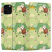 Wallet Case Replacement for Apple iPhone 12 Mini 11 Pro Max Xr Xs 10 X 8 Plus 7 6s SE Strawberry Folio Flip Froggy Snap PU Leather Cover Froggie Kawaii Frogs Card Holder Magnetic