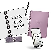 Rocketbook Core Reusable Smart Notebook | Innovative, Eco-Friendly, Digitally Connected Notebook with Cloud Sharing Capabilities | Lined, 6