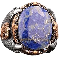 Sodalite Natural Gemstone, 925 Sterling Silver Mens Ring, Silver Men Accessories, Men Ring Design, FREE EXPRESS SHİPPİNG, Blue
