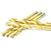 (5Pcs) 21/64 in. x 4-5/8 in. HSS Titanium Coated Drill Bits, Jobber Length, Straight Shank, Metal Drill for General Purpose(21/64)