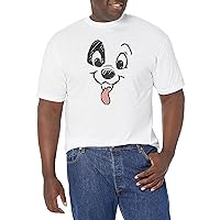 Disney 101 Dalmations Dalmatian Big Face Men's Tops Short Sleeve Tee Shirt