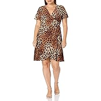 Star Vixen Women's Plus Size Ss Ballerina Wrap Dress