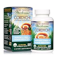 Host Defense, CordyChi Capsules, Support Stress and Fatigue Reduction, Mushroom Mycelium Supplement with Cordyceps and Reishi, Unflavored, 120 Count (Pack of 1)