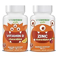 Kids Vitamin D3 1000 IU Chewables + Zinc 15mg Chewables Bundle