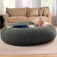 Jaxx 6 Foot Cocoon - Large Bean Bag Chair for Adults, Charcoal