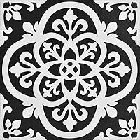 FloorPops FP2475 Gothic Peel & Stick Floor Tiles, Black