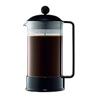 Bodum 34 oz Brazil French Press Coffee Maker, High-Heat Borosilicate Glass, Black - Made in Portugal