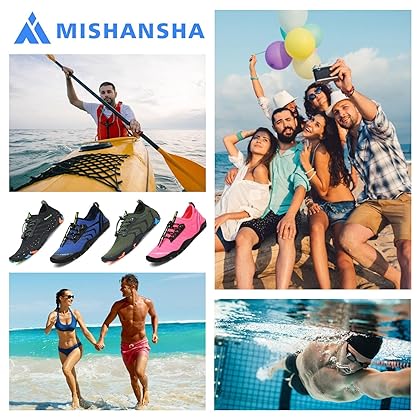 Mishansha Mens Womens Water Shoes Aqua Swim Shoes Beach Quick Dry Barefoot for Diving Surfing Kayaking Water Sports Yoga