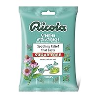 Ricola Sugar Free Green Tea with Echinacea Cough Suppressant Throat Drops, 19ct Bag