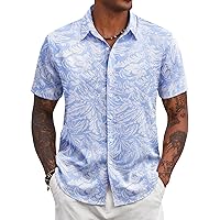 COOFANDY Mens Hawaiian Floral Shirts Tropical Button Down Shirt Summer Beach Shirt