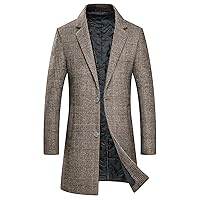 zeetoo Men's Wool Peacoat Winter Buttons Jacket Windproof Classic Pea Coat