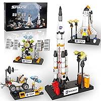 Space Exploration Shuttle Toys for Boys, STEM Aerospace Building Kit Toy with Rocket, Space Shuttle, Moon Buggy and Satellite, Best Gifts for 8-14 Year Old Boys (415 PCS)
