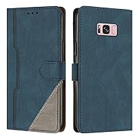 Smartphone Flip Cases Compatible with Samsung Galaxy S8 Case, Galaxy S8 Wallet Case Slim PU Leather Phone Case Flip Folio Leather Case Card Holders Shockproof Protective Case with Wrist Strap Flip Cas