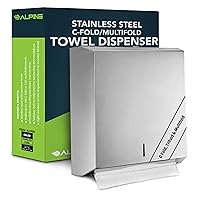Alpine Paper Towel Dispenser Wall Mount Commercial - Stainless Steel Paper Towel Holder Wall Mount for C-fold, Trifold & Multifold Paper Towels, Industrial Hand Towel Dispenser for Bathroom & Kitchen