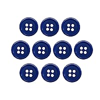 Buttons 1/2 Inch (1/2”) 4 Hole 10 Pieces - White Black Clear Pearl - Sewing Crafts Replacement Button - Perfect for Crafts, Coats, Work Shirts, Pants, Shorts, Cardigans, Blazers, Skirts (Blue)