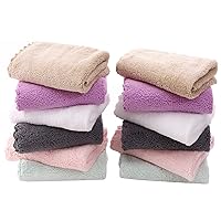 12 Pack Premium Washcloths Set - Quick Drying- Soft Microfiber Coral Velvet Highly Absorbent Wash Clothes - Multipurpose Use as Bath, Spa, Facial, Fingertip Towel (Multicolored)