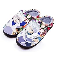 Anime Hunter×Hunter Slippers for Women Men Fuzzy House Slippers Winter Anti-slip Indoor and Outdoor Slip on Shoes