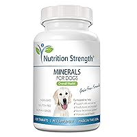 Minerals for Dogs, Support Cells & Nerves, Fortify Bones & Muscles, Promote Overall Health with Calcium, Phosphorus, Magnesium, Potassium, Selenium, Iron, Zinc, 120 Chewable Tablets